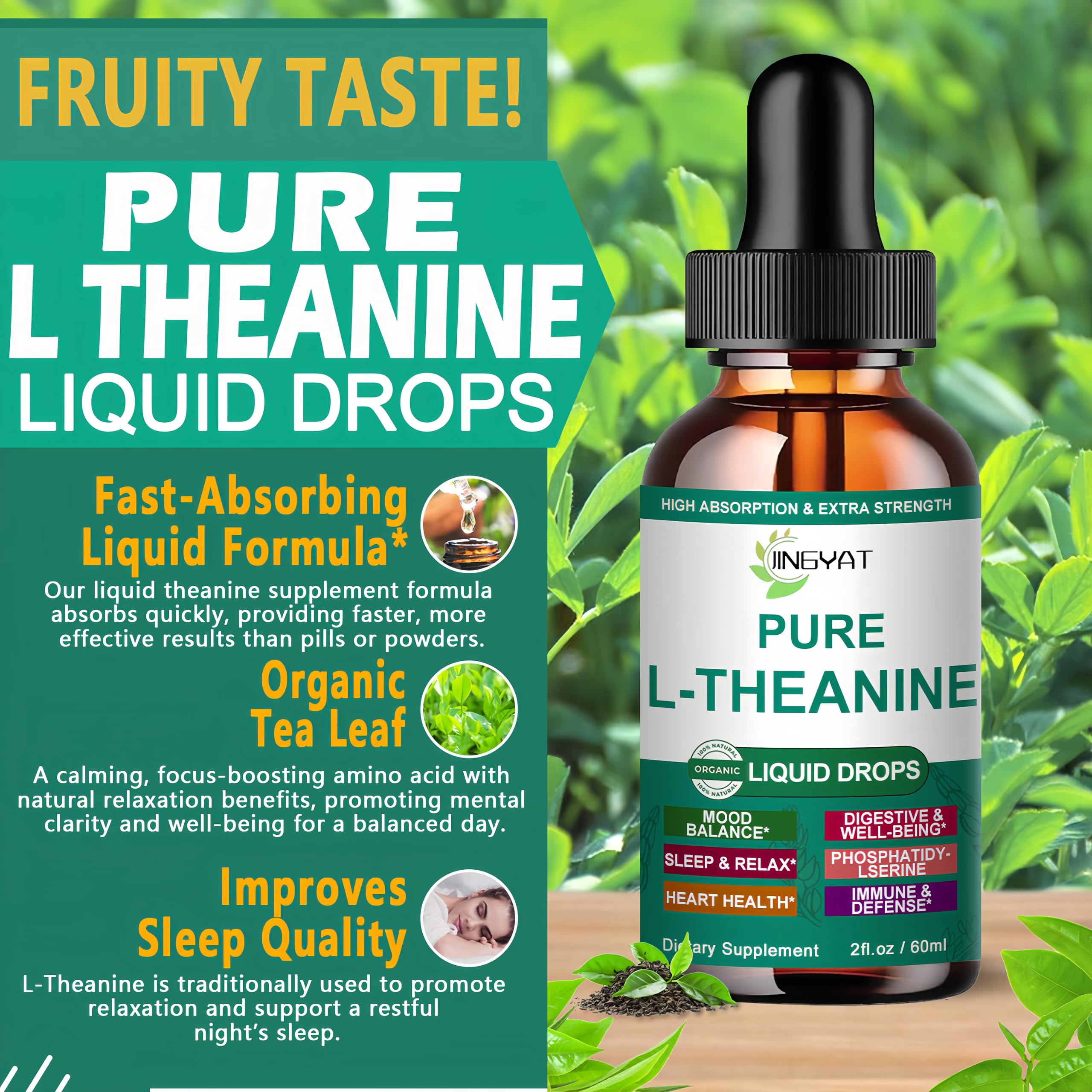 Gluten free non-GMO L Theanine liquid drops
