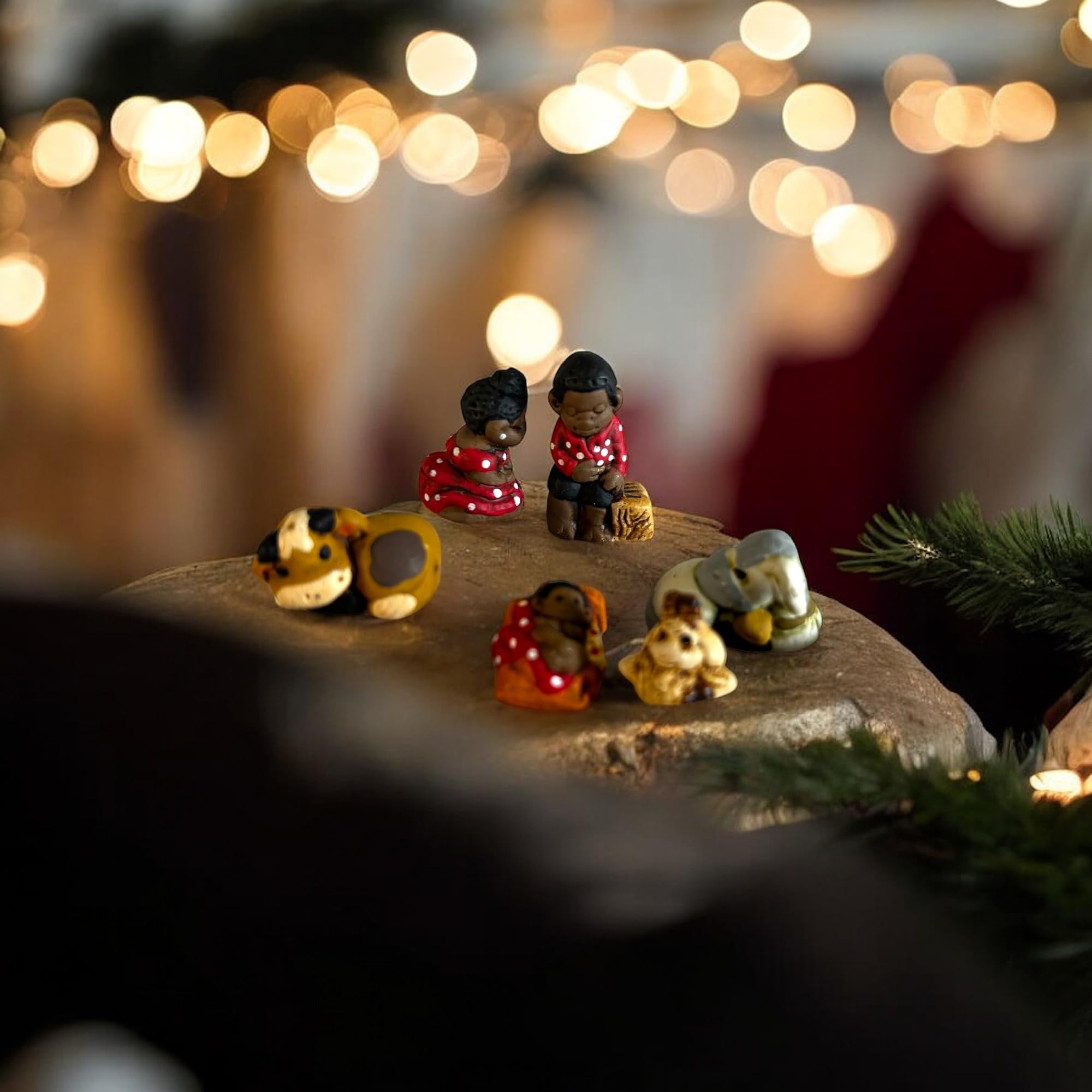 Nativity set six pieces handcrafted from clay