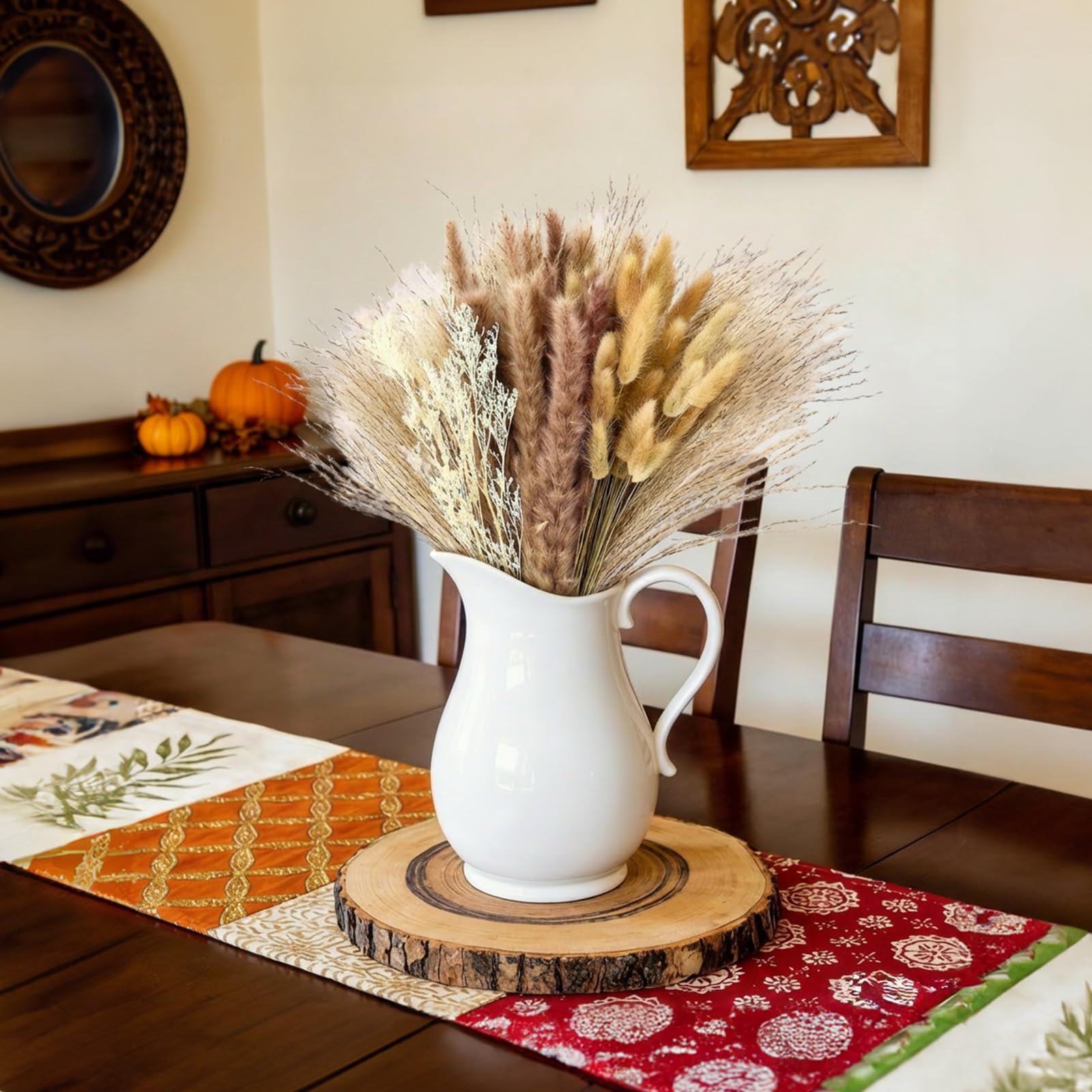 Neutral white and brown dried bouquet for decor