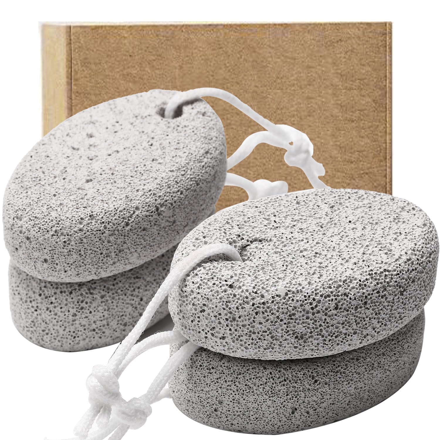 Natural pumice stone foot care 4-pack durable exfoliation