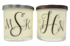 12 oz glass jar soy candle with tin lid