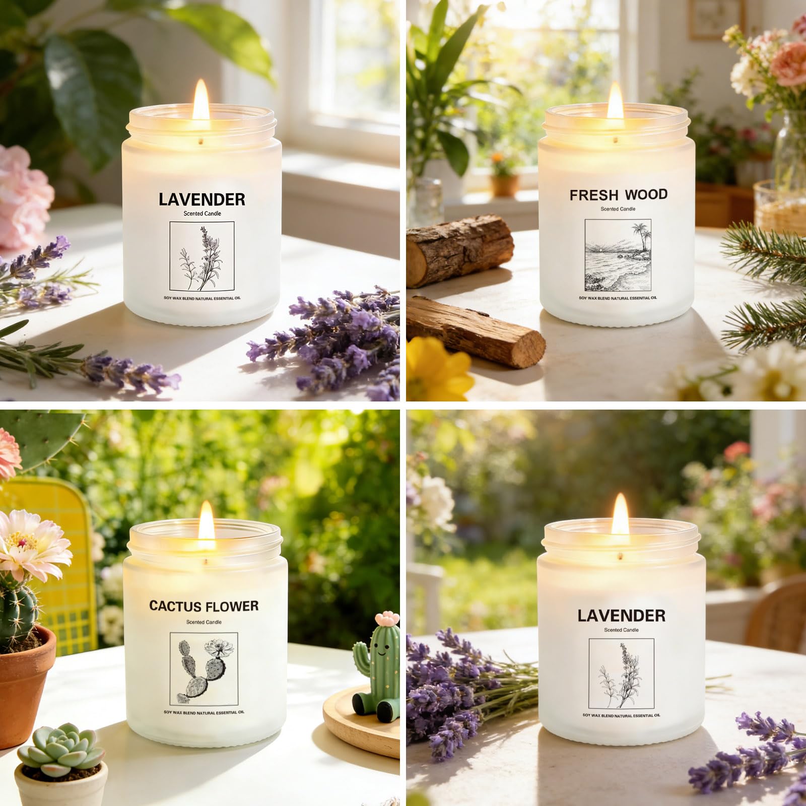 Natural soy wax aromatherapy candle with cotton wick