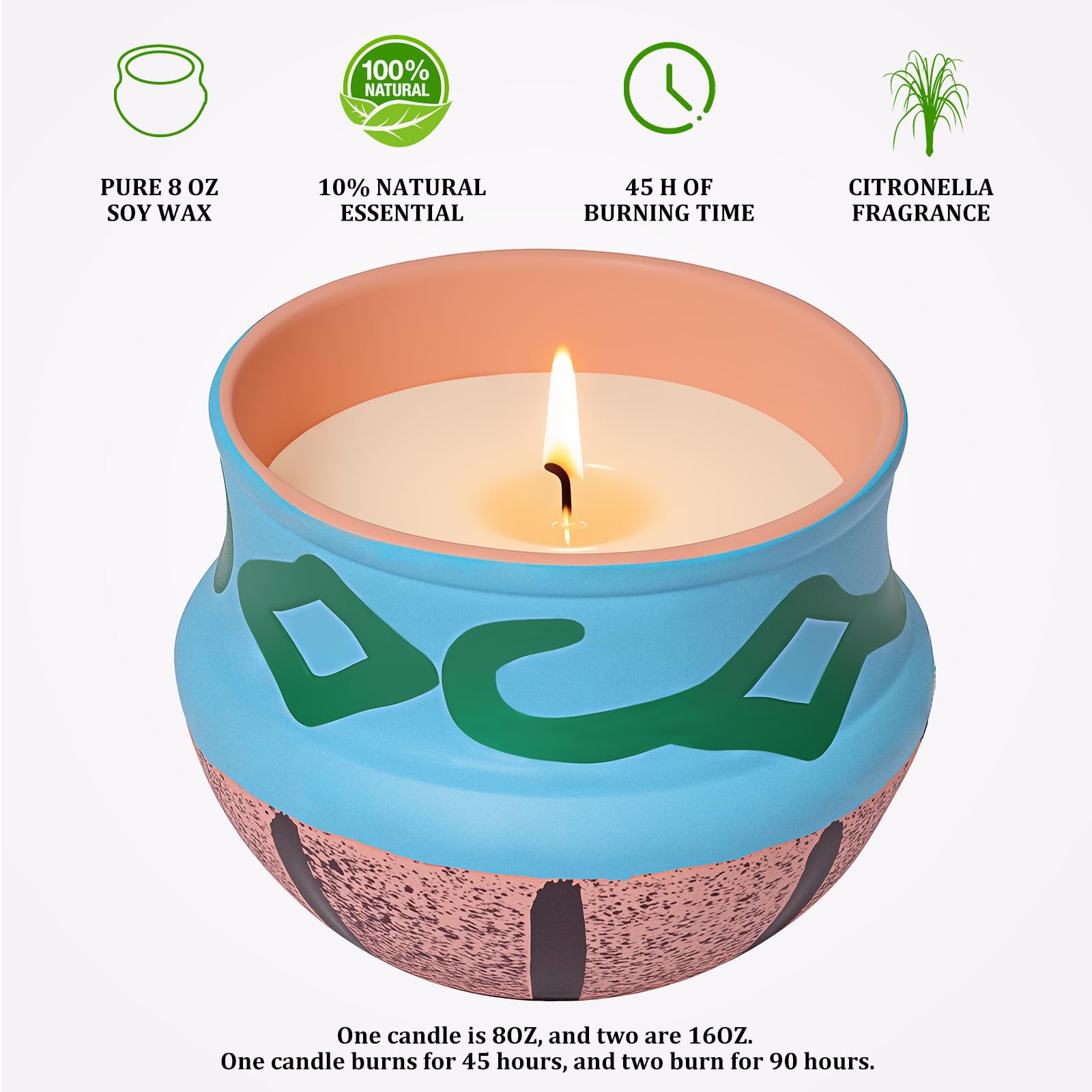 Cotton wick with natural soy wax candle