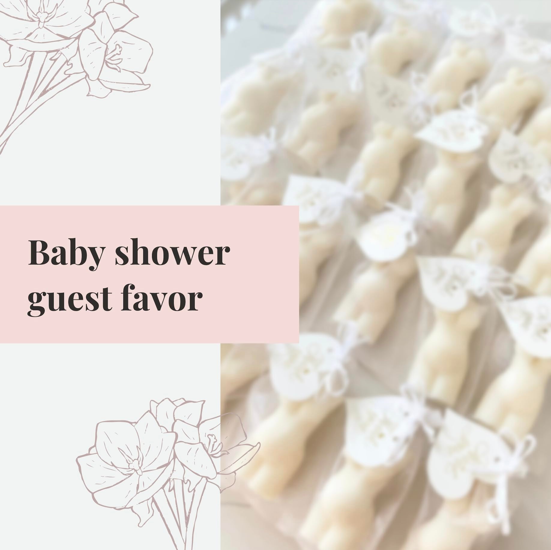 Scented decor candle for Mother's Day and baby shower