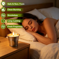 Natural soy wax citronella candle with lead-free wick for outdoor use