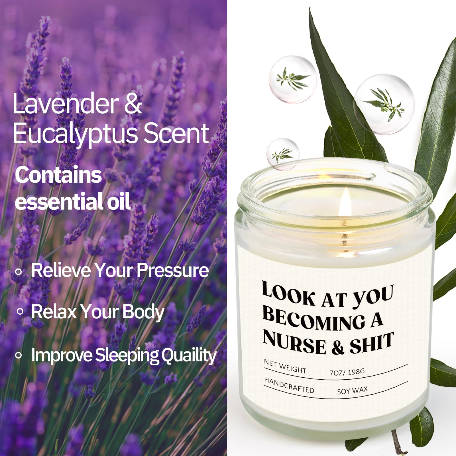 Natural soy wax candle with cotton wick