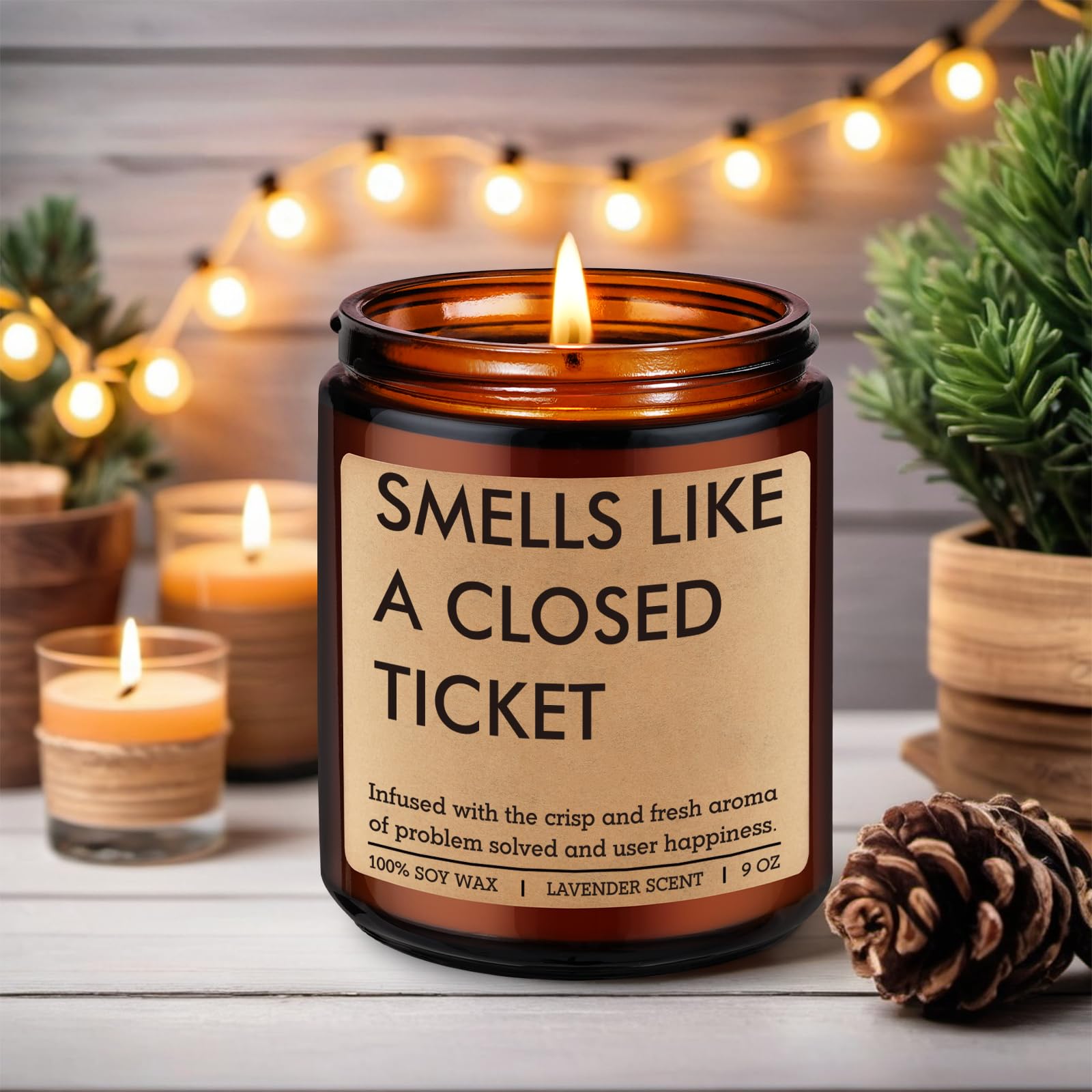 Miracu 9 oz candle in colored packaging