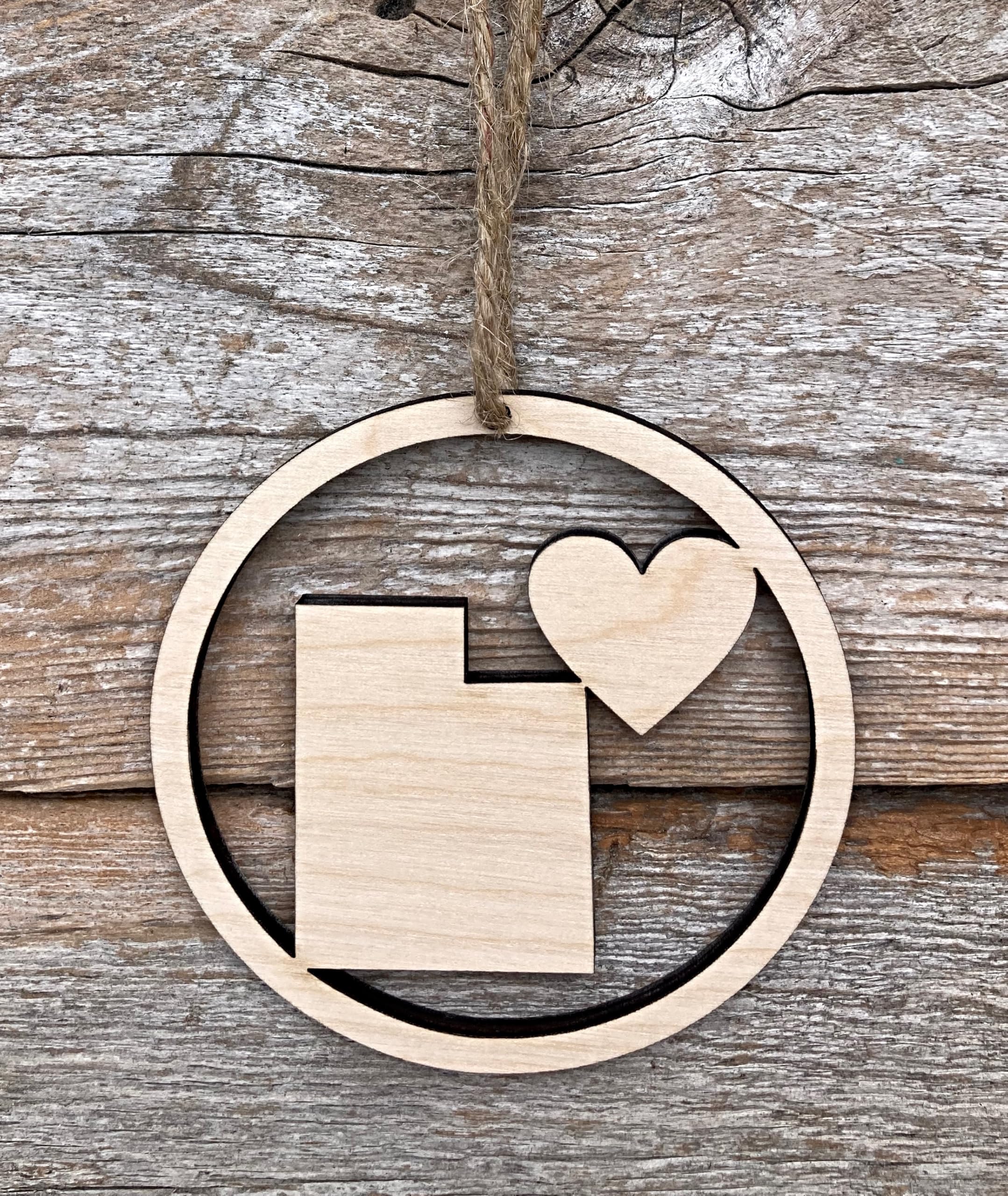 Utah Ornament Utah Love plywood ornament ready to hang