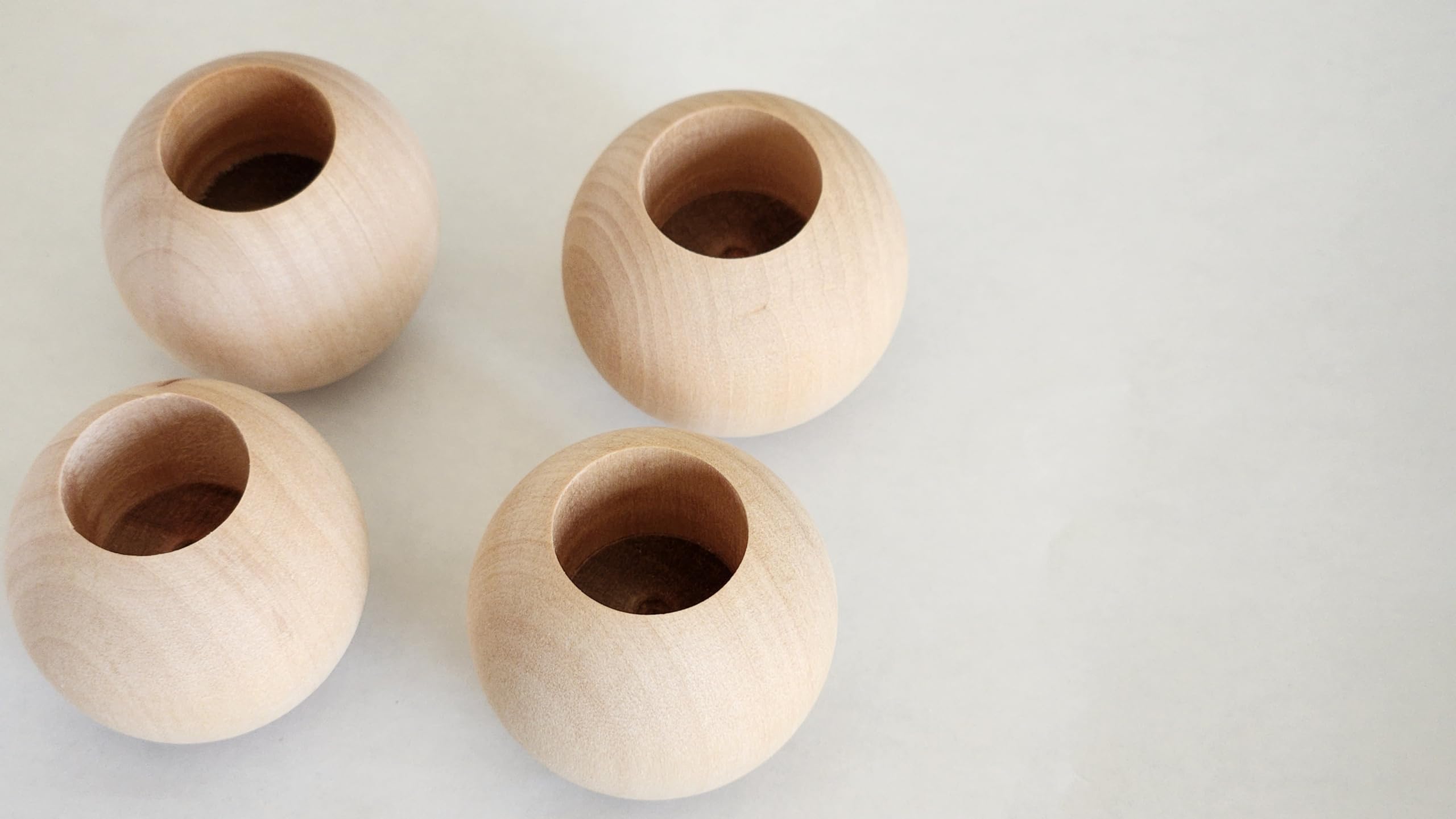 Unfinished wood ball dowel end cap for dowel ends