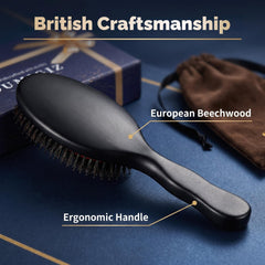 Natural wood handmade brush in set