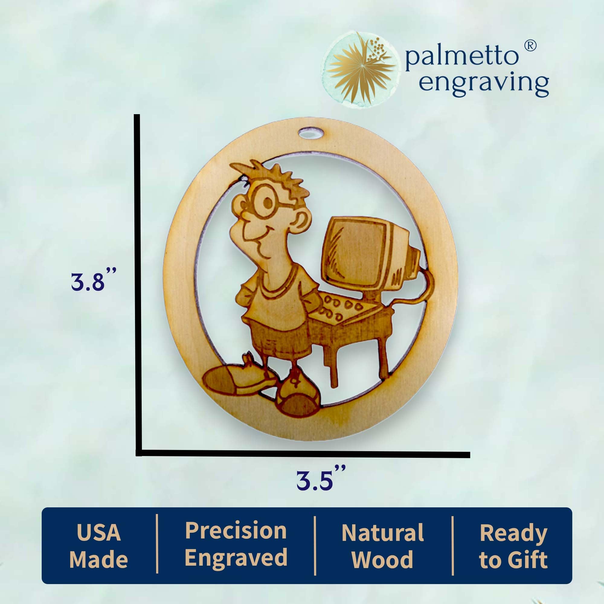 Personalization option for computer tech ornament nerd gift