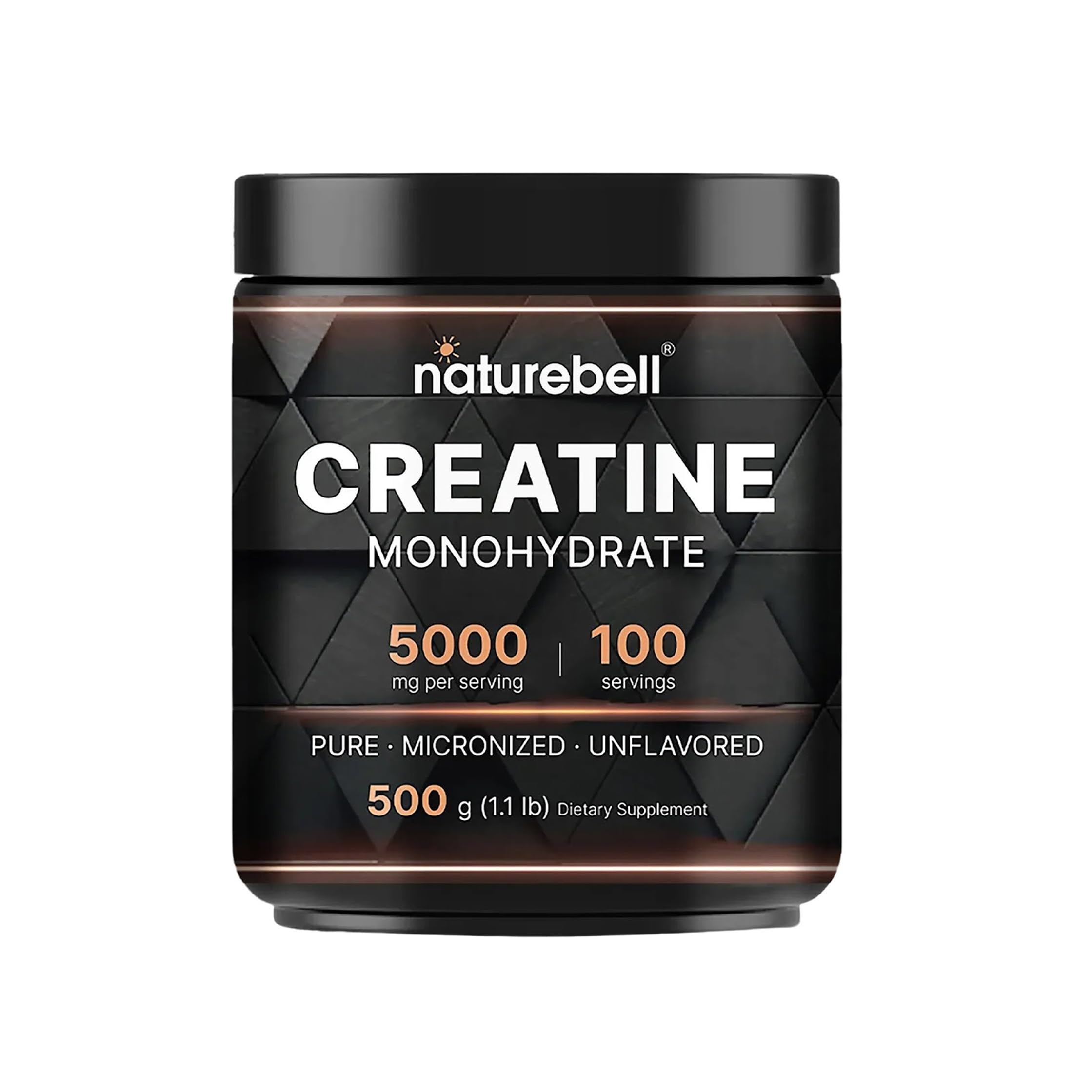 NatureBell micronized creatine monohydrate powder 500g 5000mg per serving
