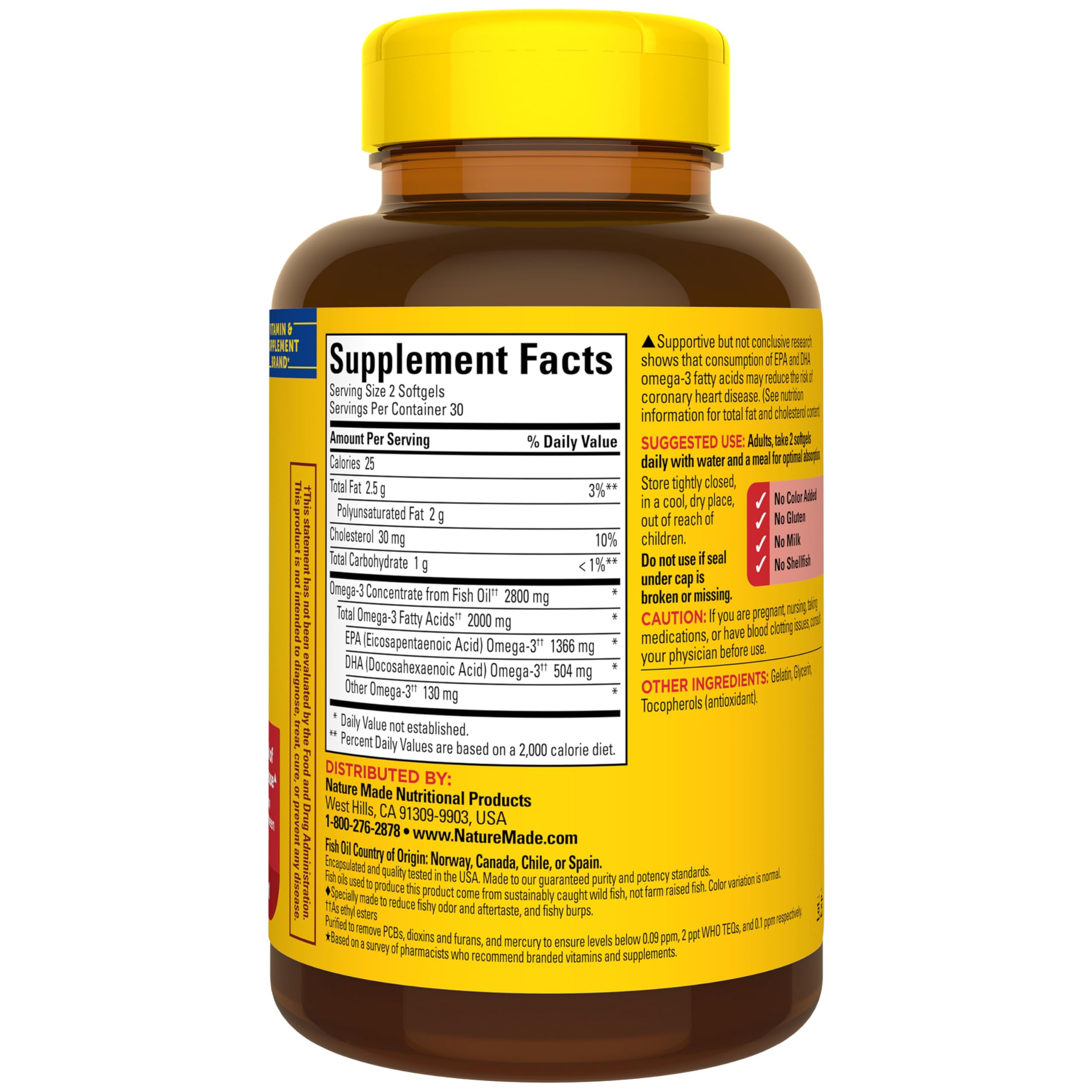 60 count bottle Nature Made omega-3 softgels