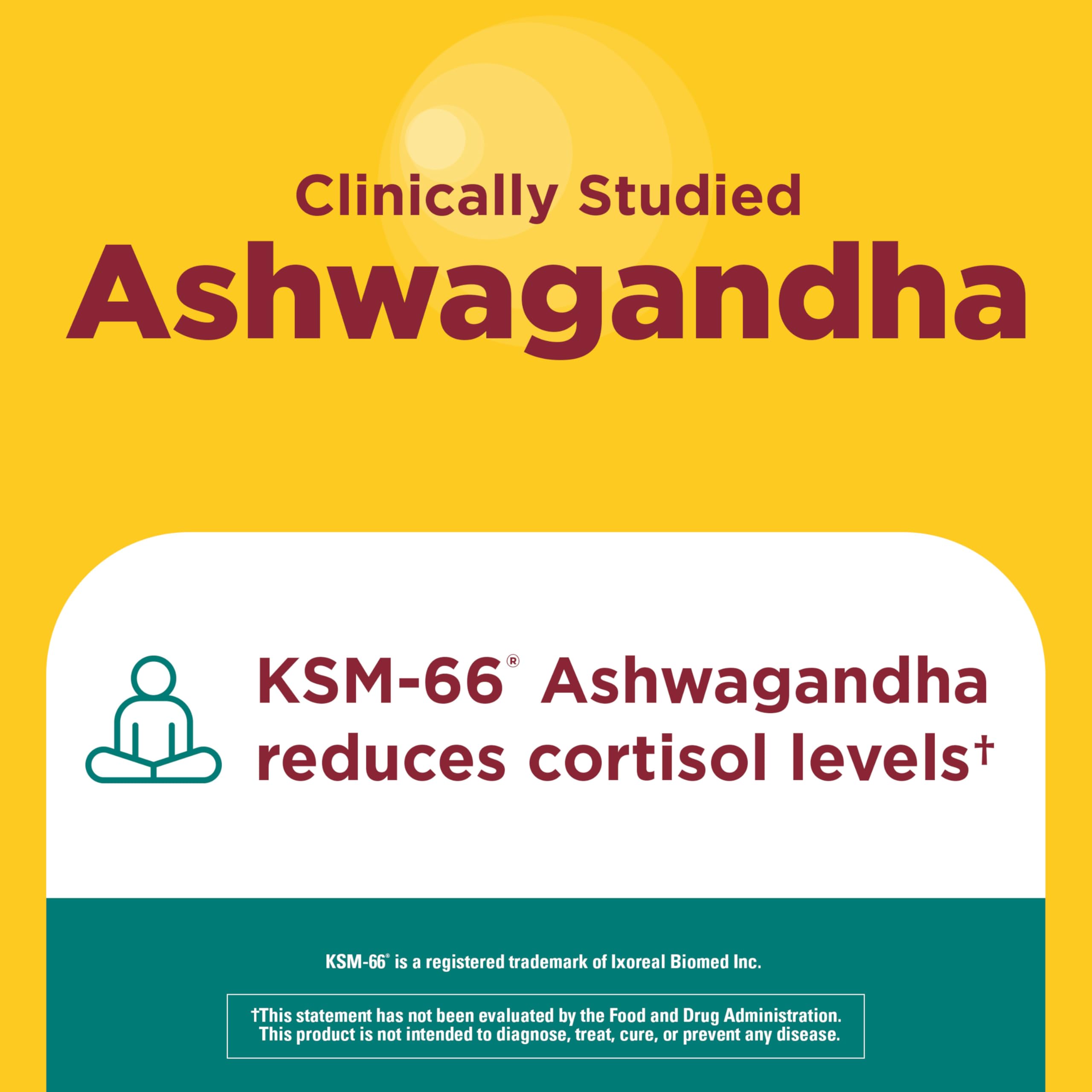 Ashwagandha KSM 66 Reishi Nature Made capsules bottle