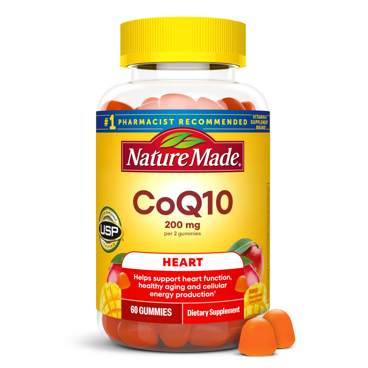 Nature Made CoQ10 200 mg Gummies 60 count bottle