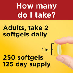Gluten free dairy free Nature Made fish oil softgels packaging