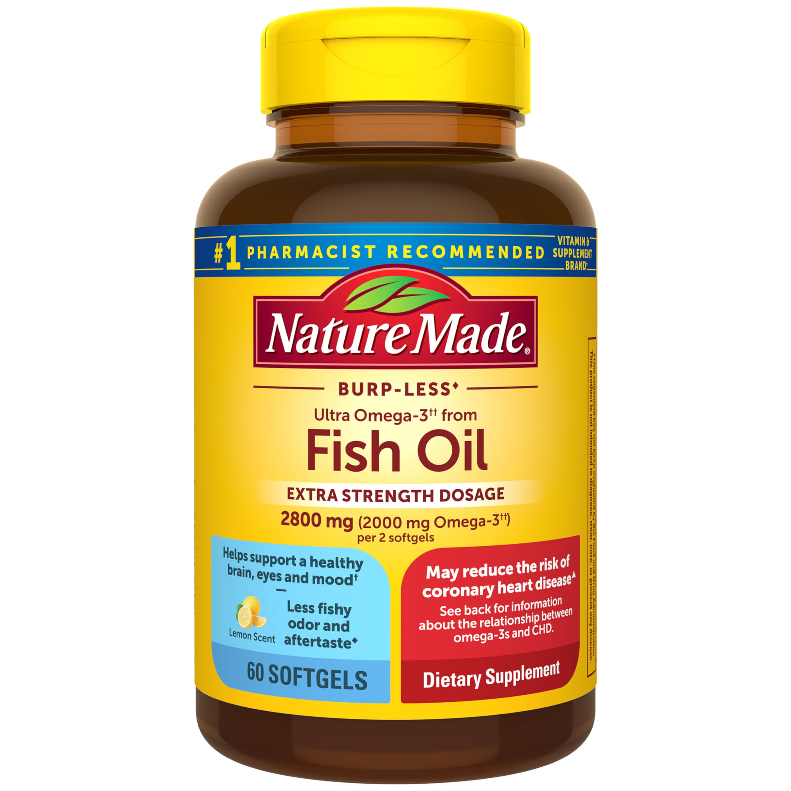 Nature Made omega-3 fish oil softgels bottle