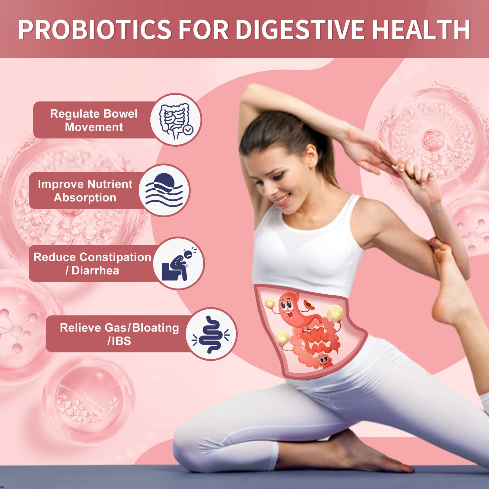 Lactobacillus and Bifidobacteria supporting digestive and urinary health
