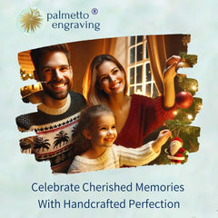 3.1 by 3.7 inch wooden ornament ready to hang