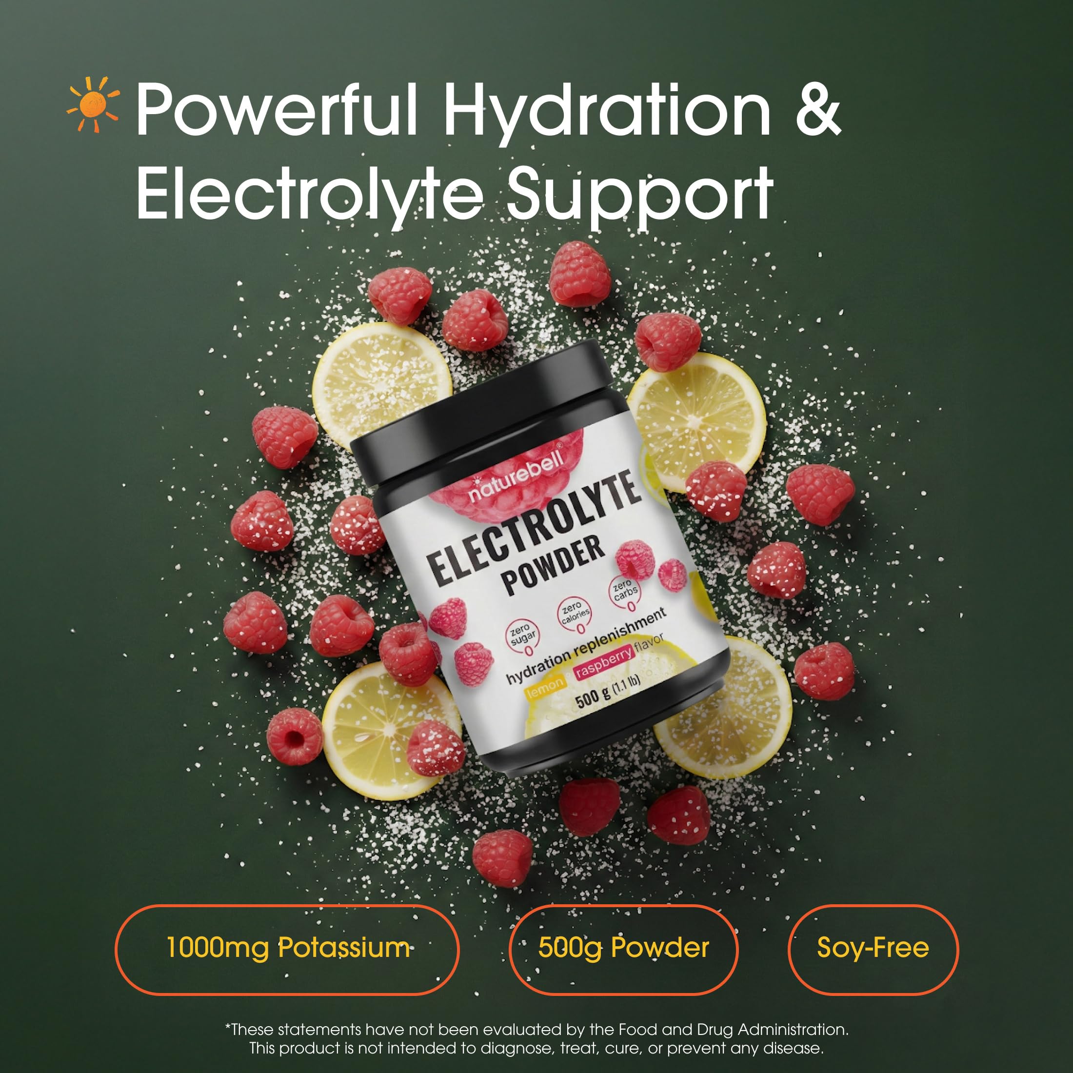NatureBell Electrolytes Powder 500 g size