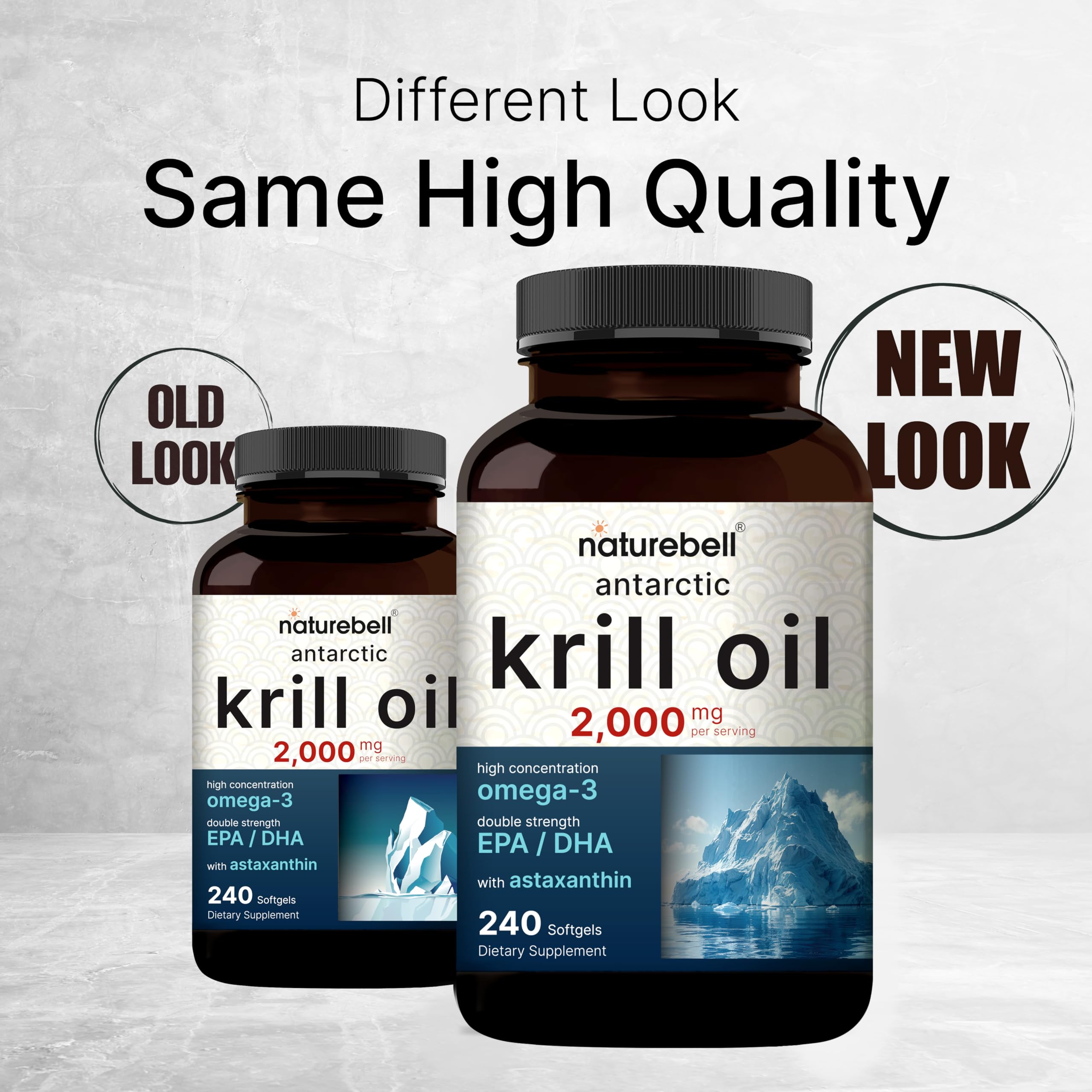 NatureBell Krill Oil softgels with astaxanthin and phospholipids