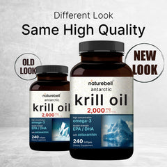NatureBell Krill Oil softgels with astaxanthin and phospholipids