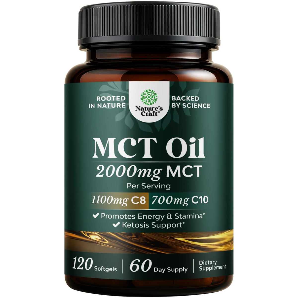 Natures Craft C8 MCT Oil Capsules bottle