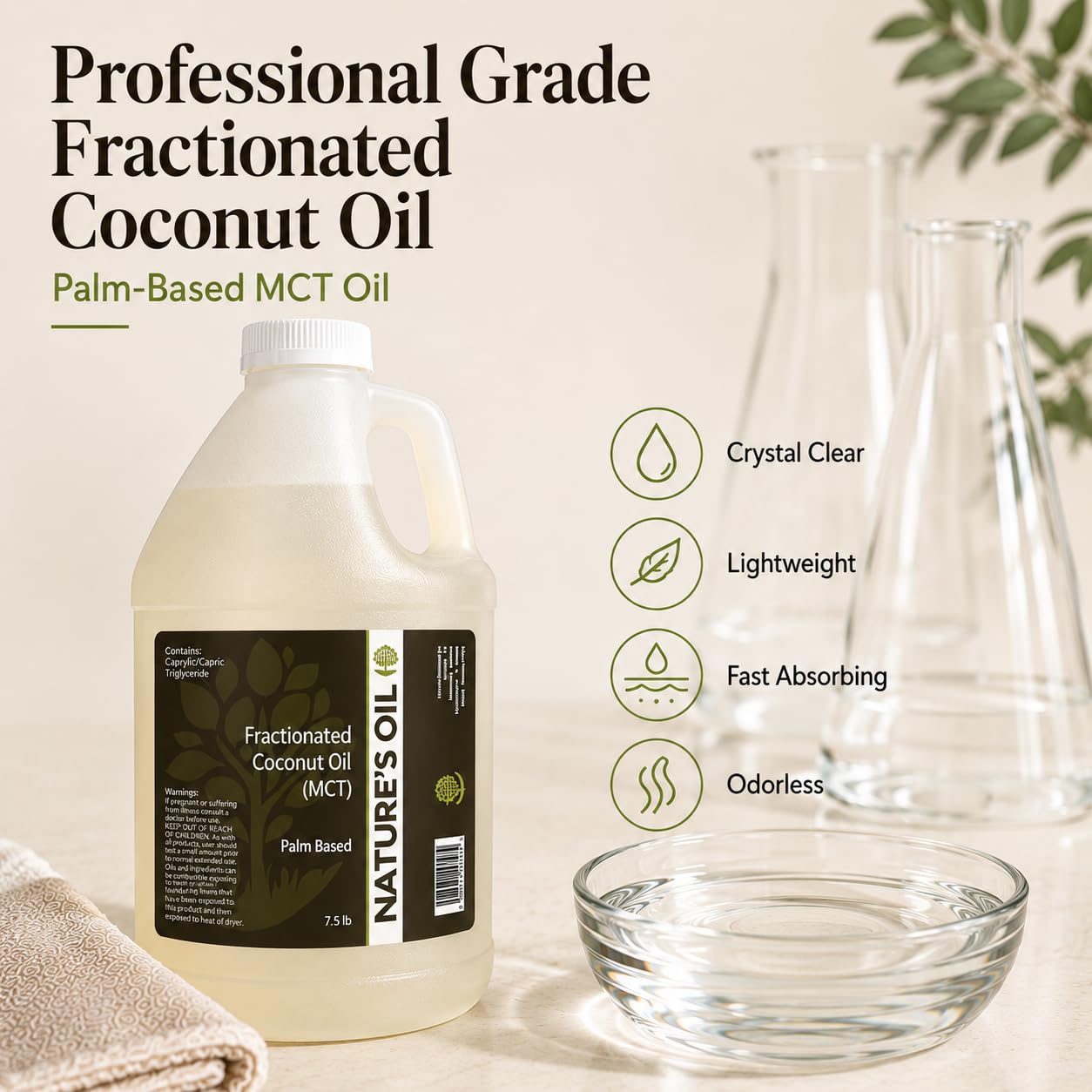 MCT oil fractionated coconut oil for essential oil blends Nature's Oil