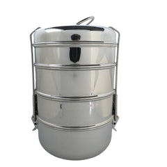 Nature's Own Indian stainless steel tiffin lunch box four compartments 8x4 inch