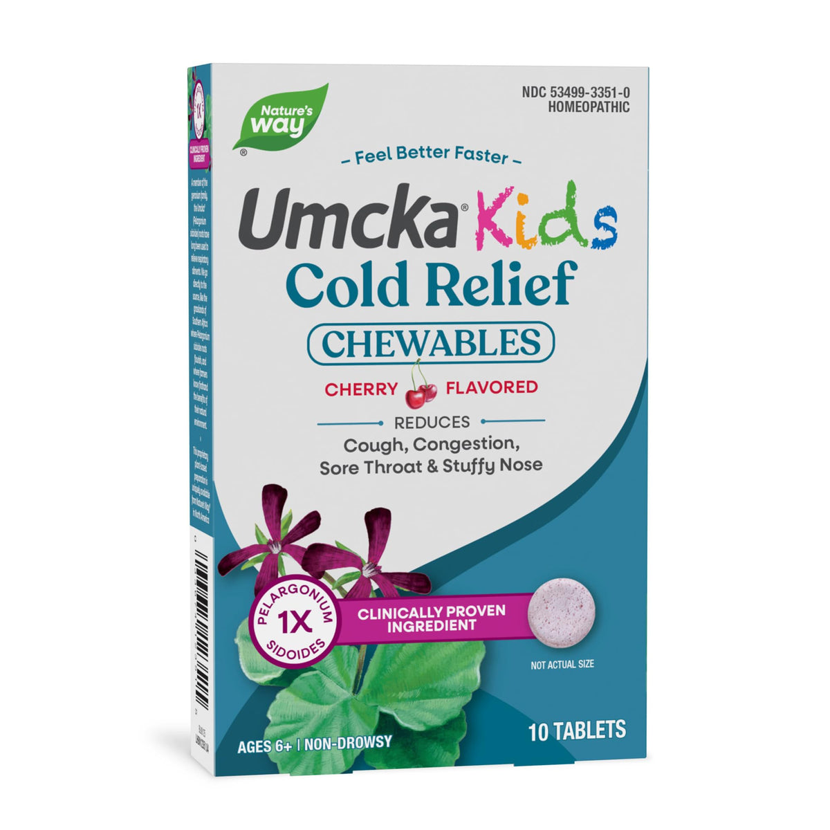 Nature's Way Umcka Kids Cold Relief Chewables box front