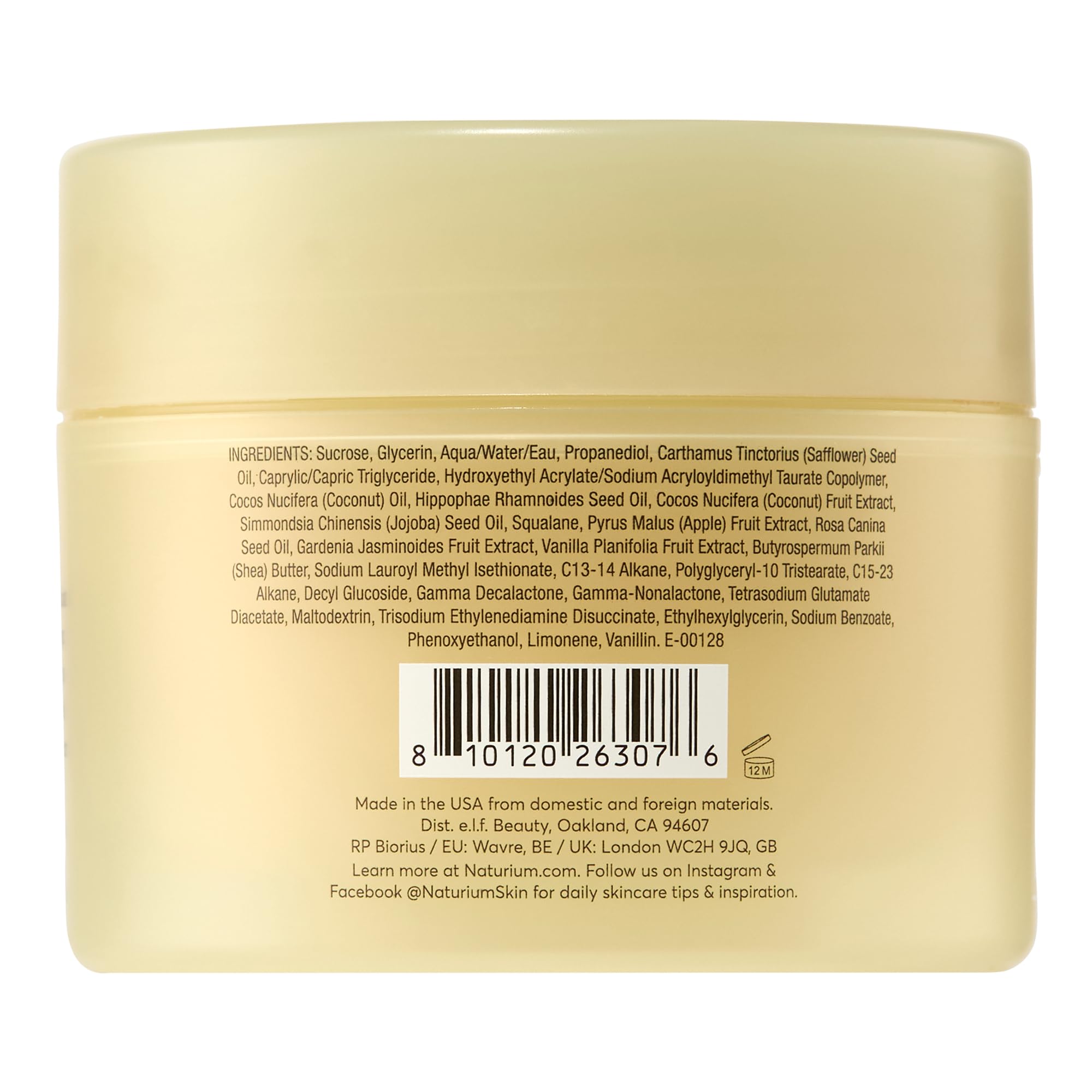 Sugar crystals exfoliating texture in Naturium scrub
