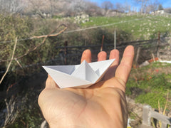 Nautical themed decor paper boat figurine