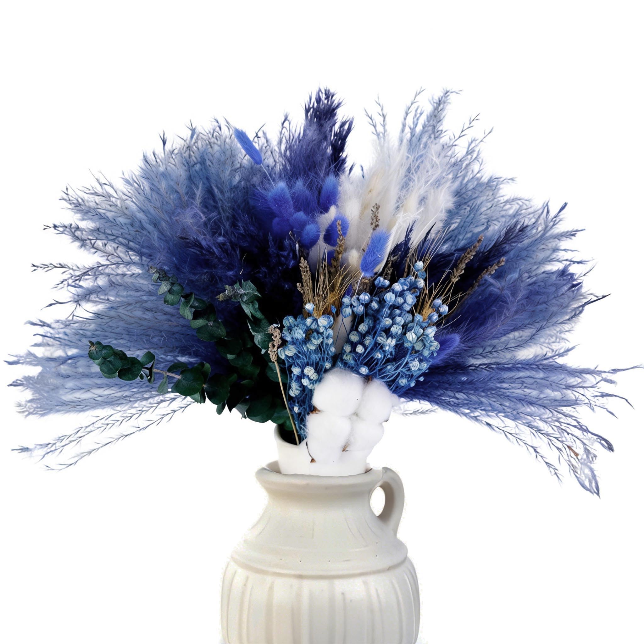 Navy blue boho dried flowers for wedding decor and centerpieces