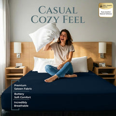 Navy king size fitted sheet 78x80 Royale Linens