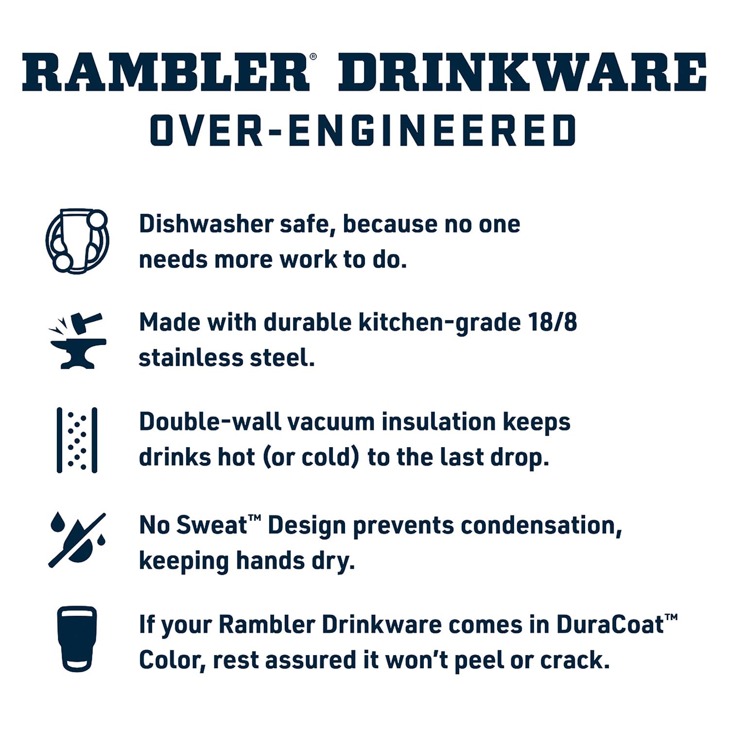 Navy YETI Rambler 14 oz mug image
