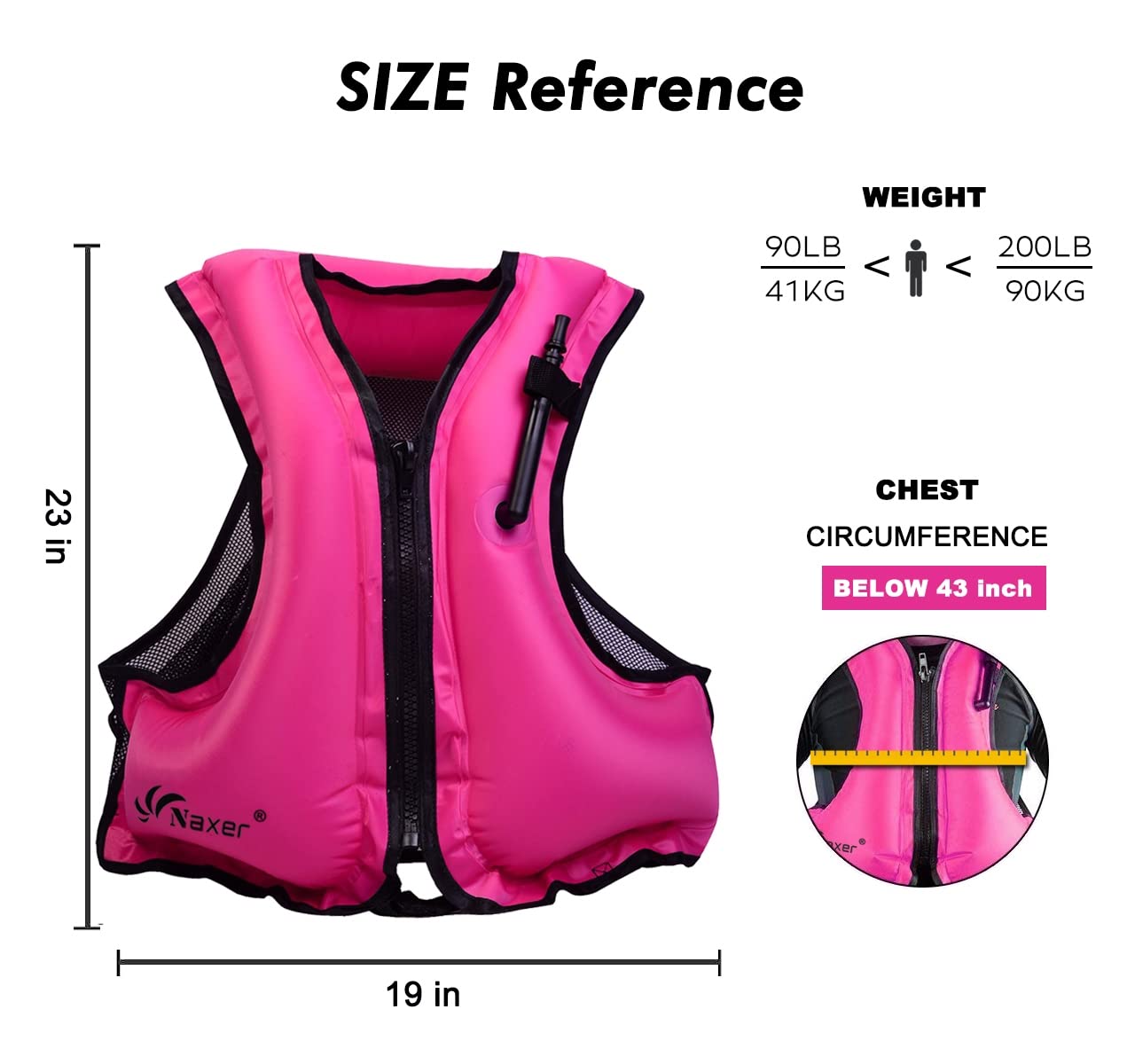 NAXER foldable inflatable vest compact travel ready