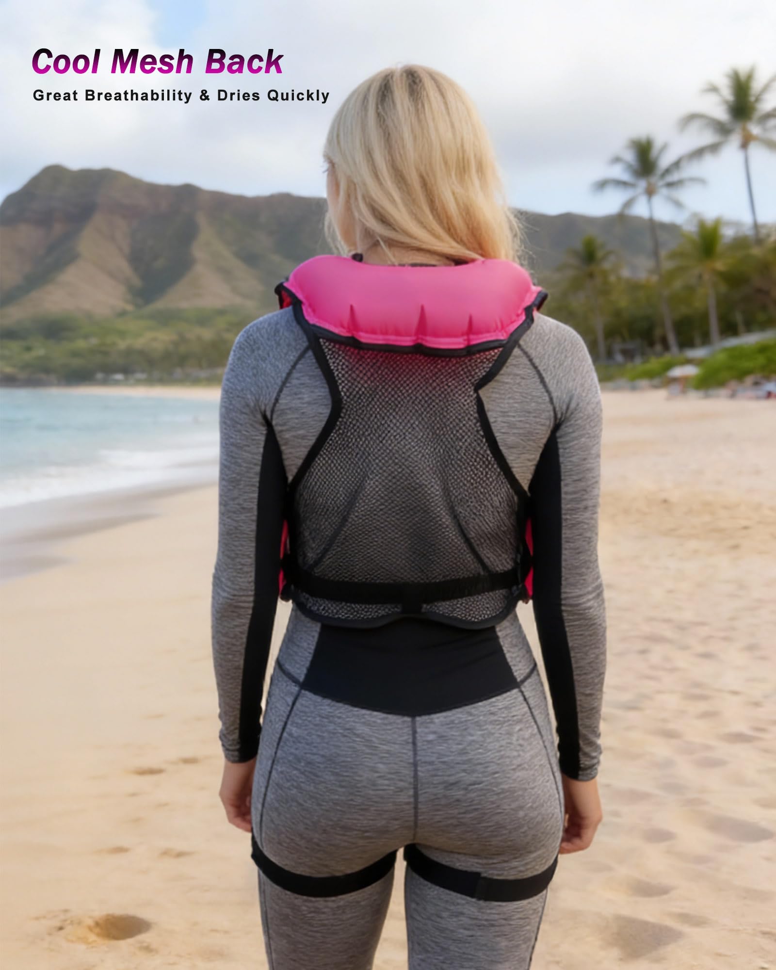 NAXER inflatable buoyancy jackets for kayaking back view
