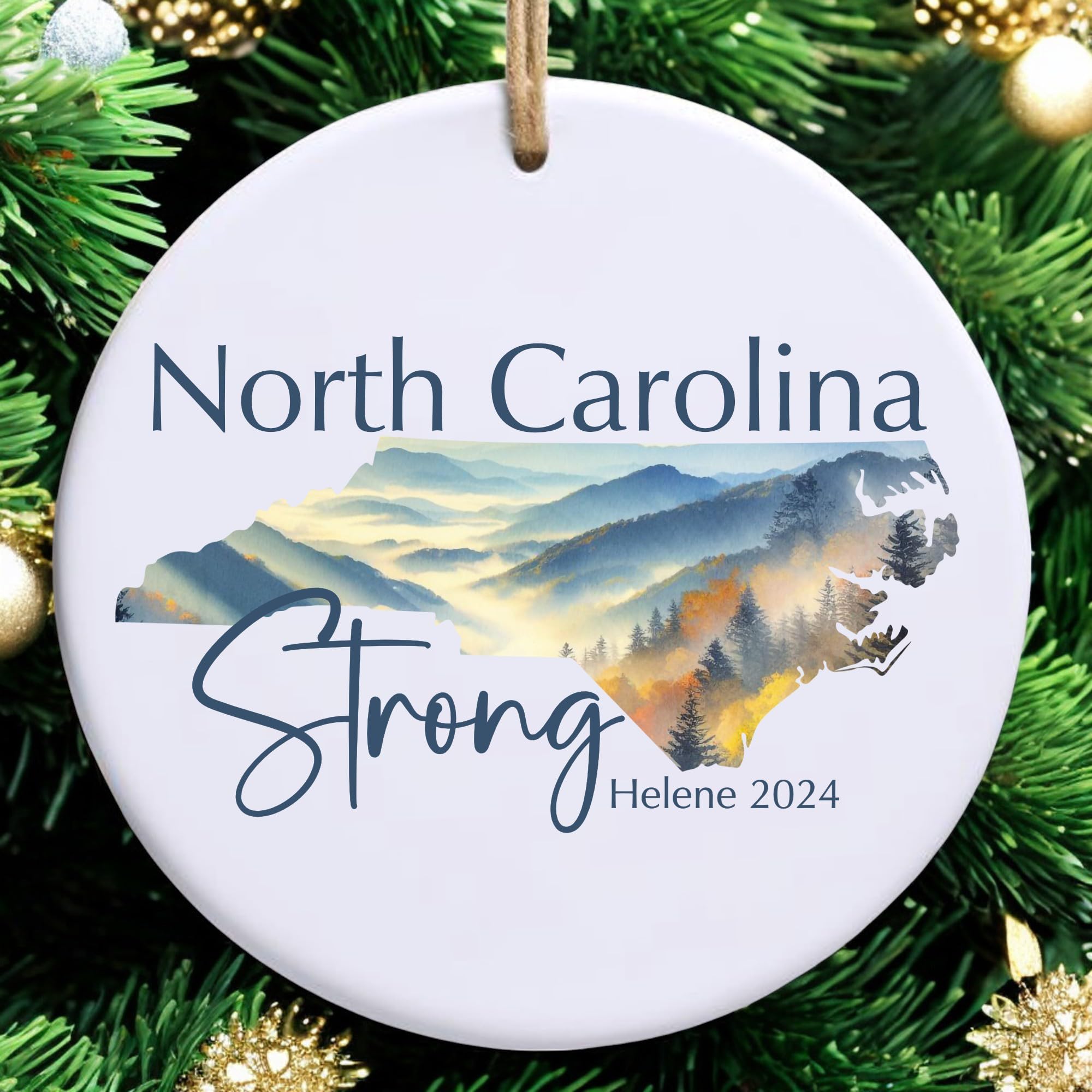 Colors may vary in person for NC Strong ornament kept as keepsake