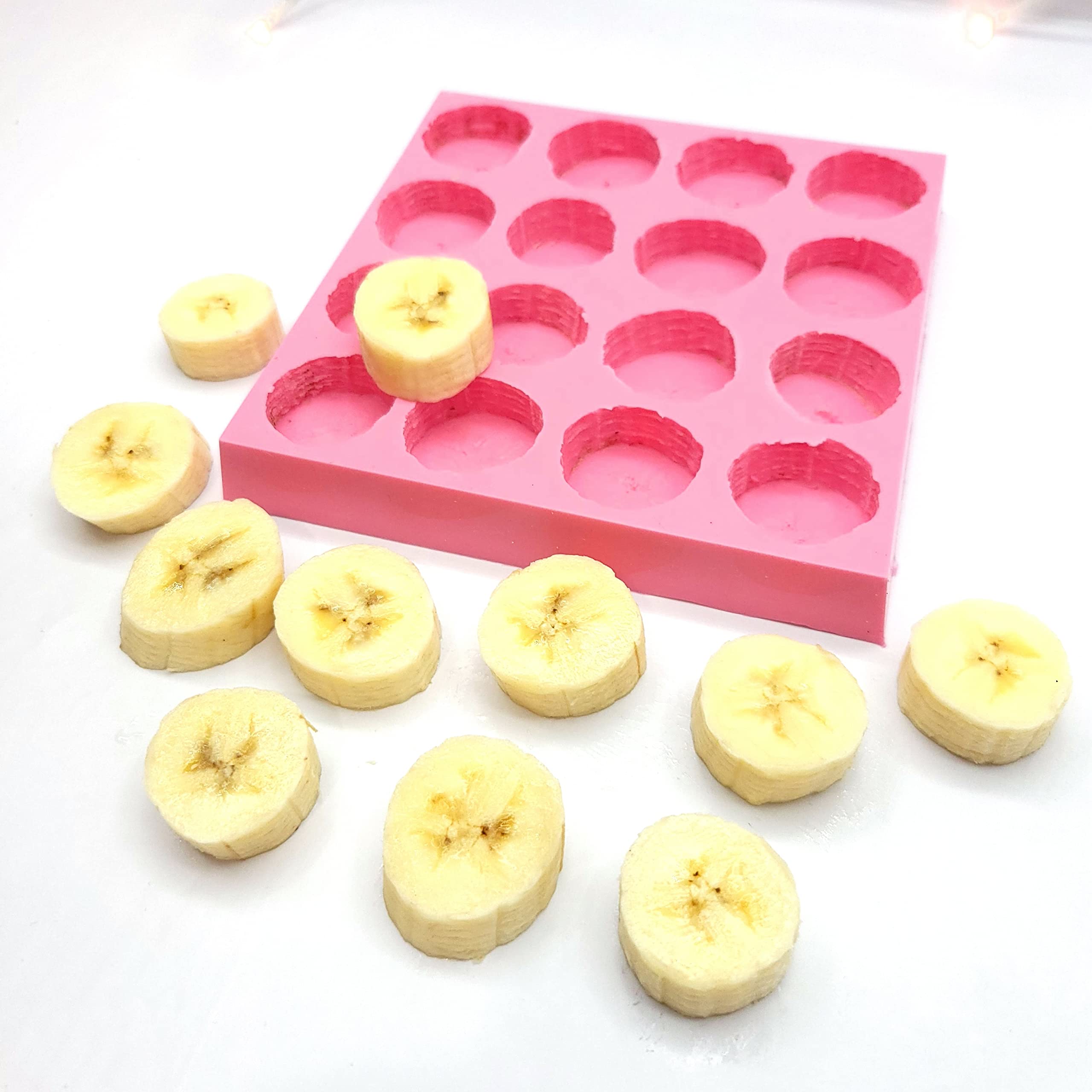 Realistic banana slices silicone mold for resin art