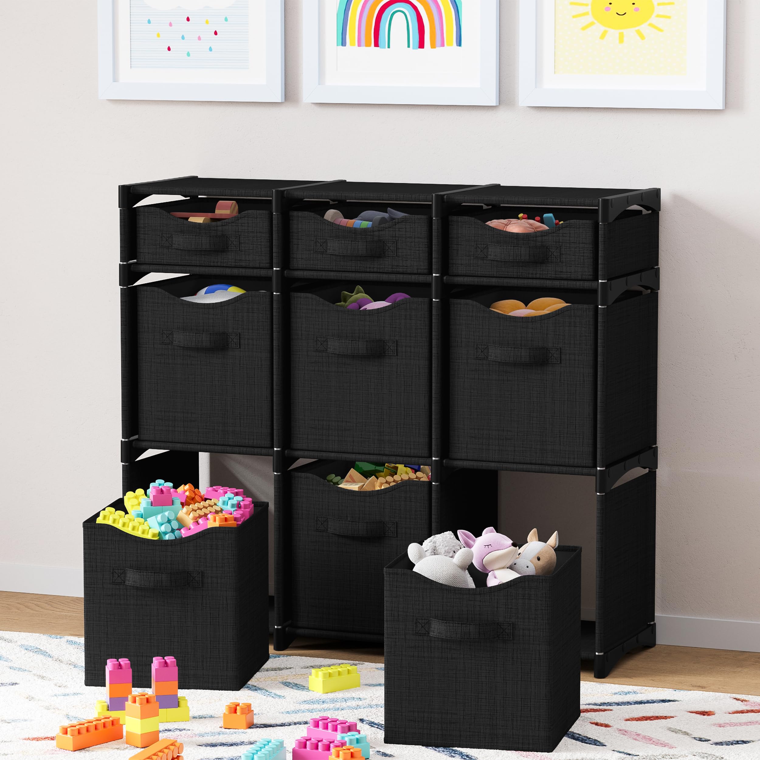 Neaterize 3 small storage cubes 10.5 x 10.5 x 5 inches
