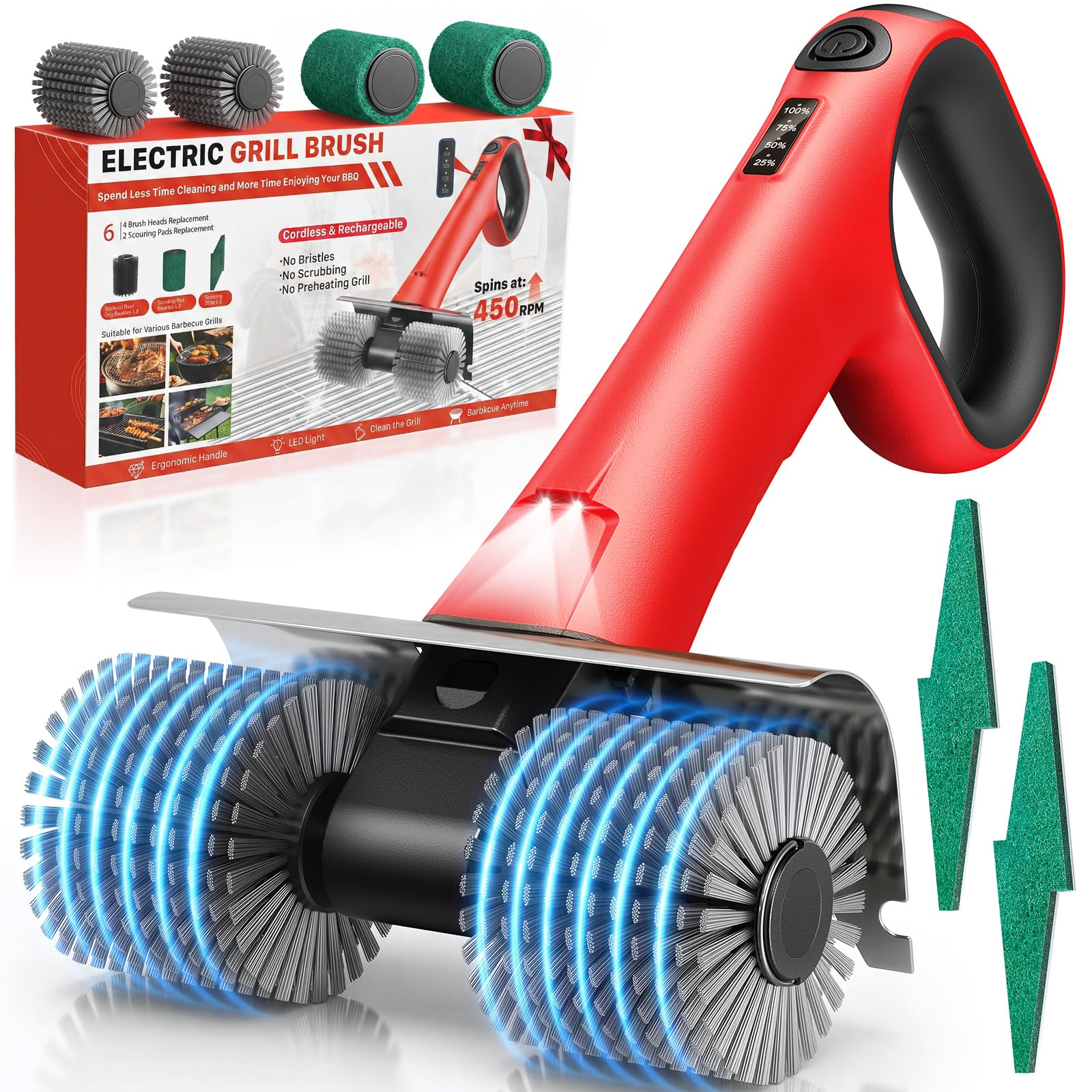 NeatLt electric grill brush for outdoor grills