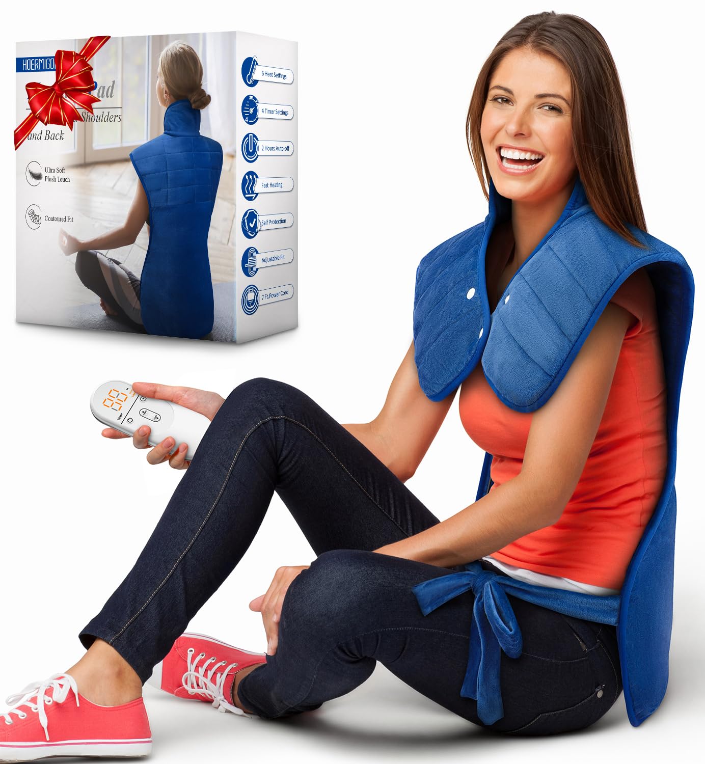 Large neck shoulder back heating pad 22 x 37 inches
