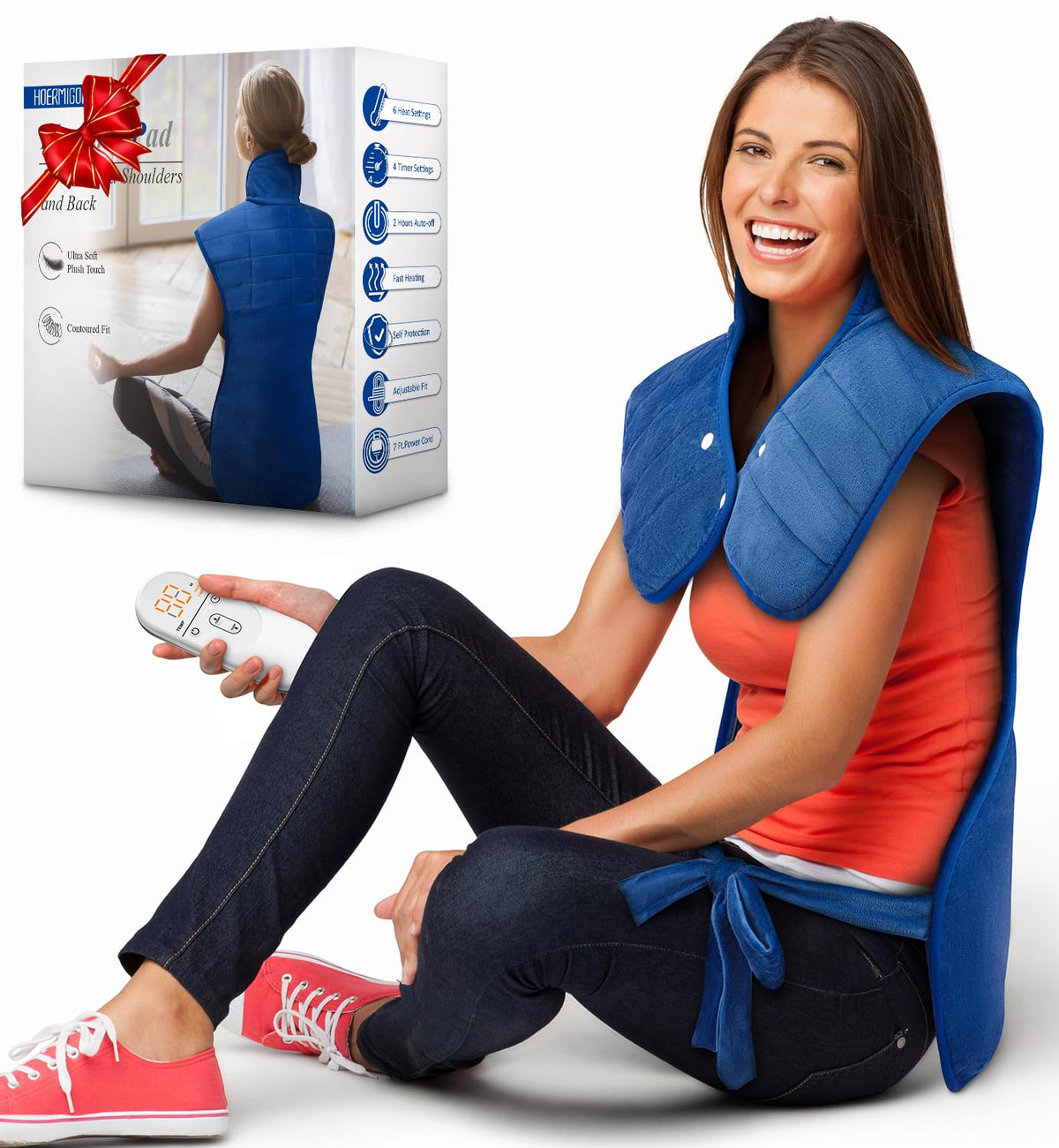 Large neck shoulder back heating pad 22 x 37 inches