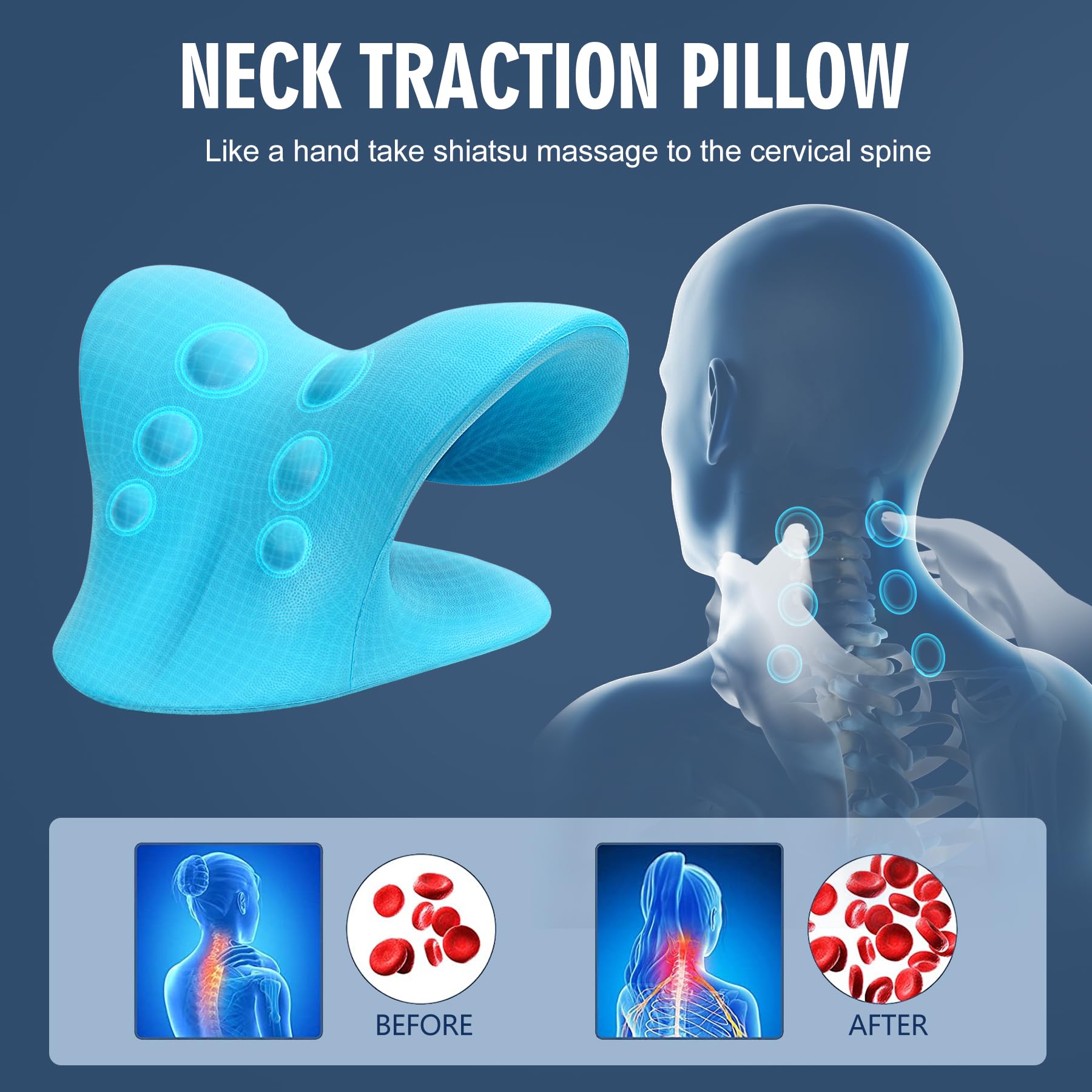 Blue Neck Stretcher Pillow for home travel usage