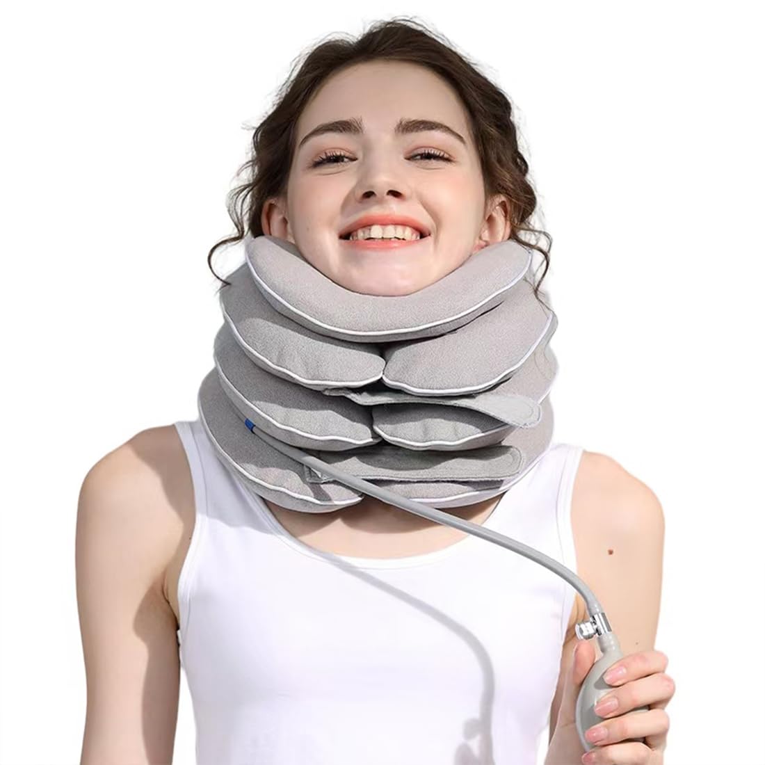 Neck Stretcher with Neck Brace in gray color
