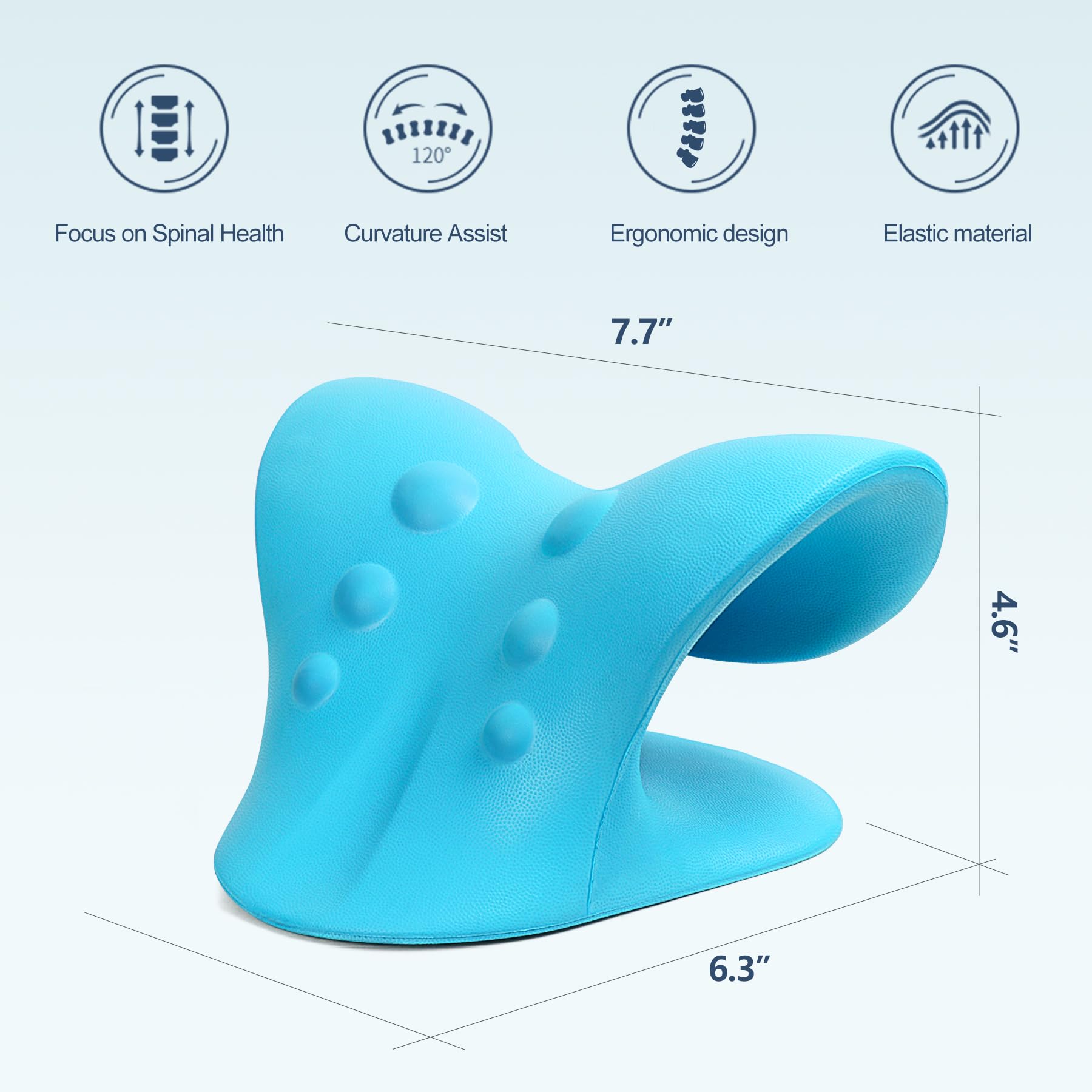Blue Neck Traction Device ready for use