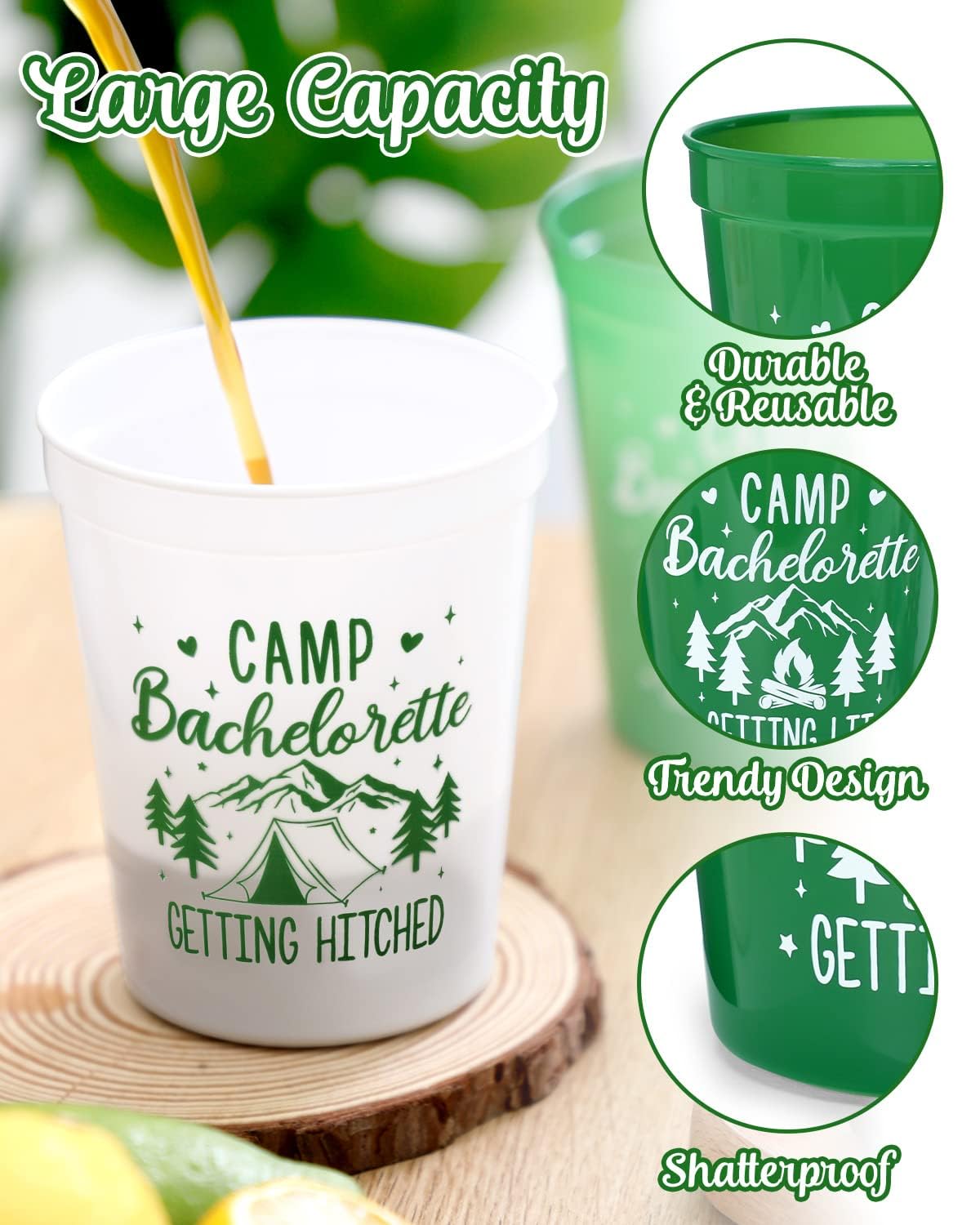 16oz camping stadium cups by Nefelibata 3.58 by 4.37 inches