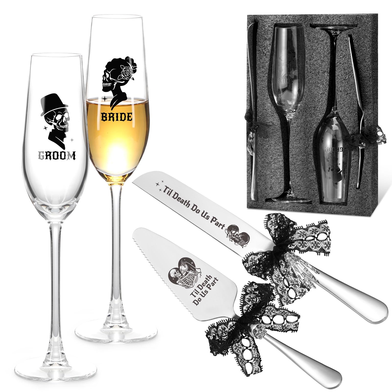 Gothic wedding keepsake cake serving set image