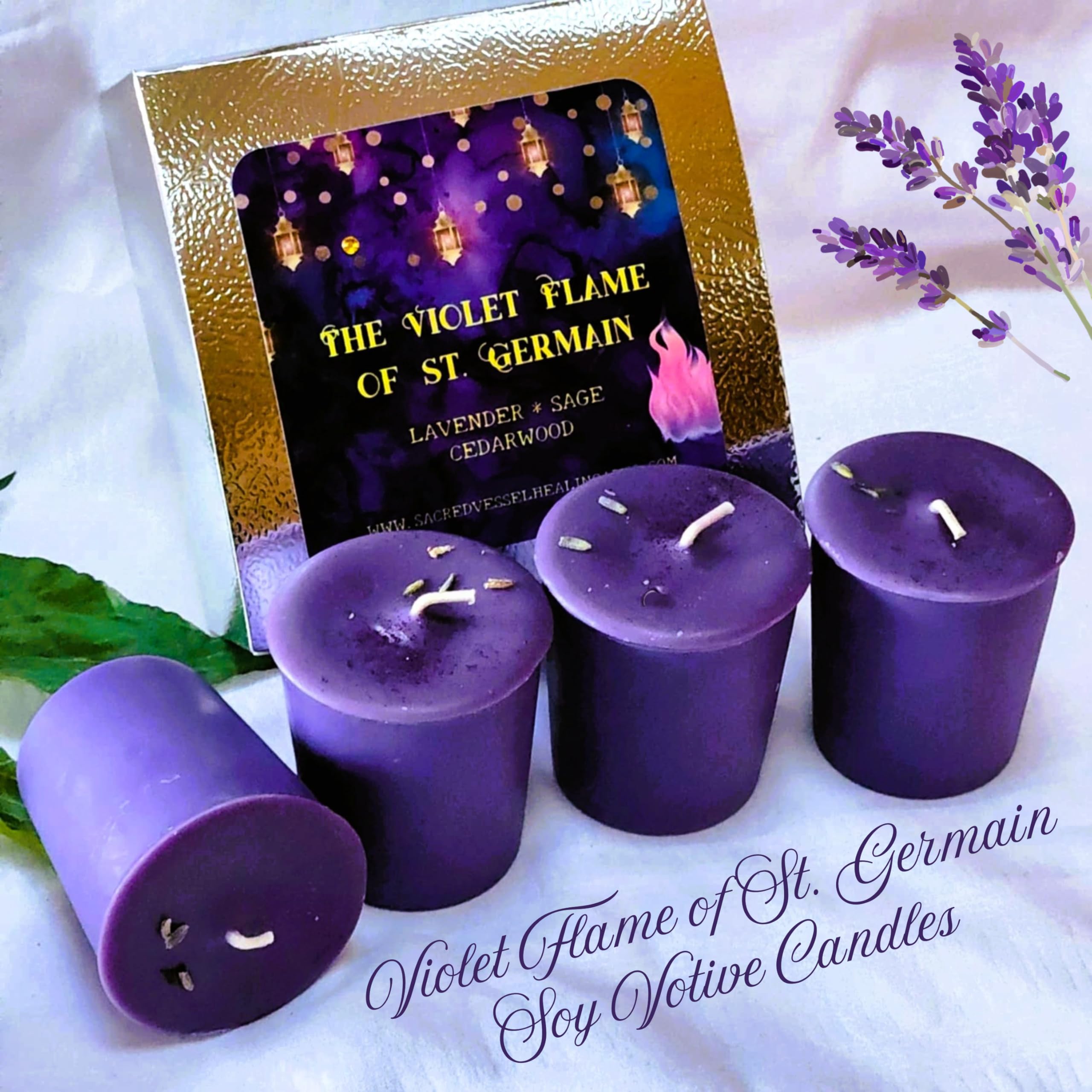 Energy cleansing and purification with violet flame votives