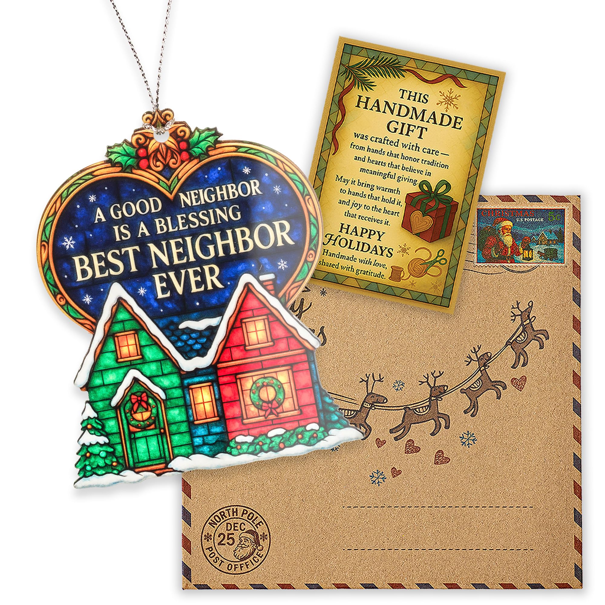 Neighbor Gifts Christmas Ornament ready to gift packaging